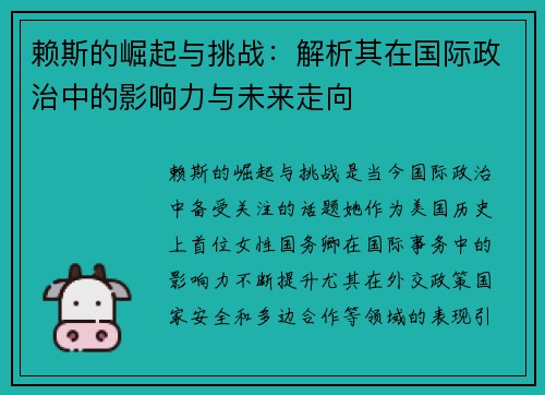 赖斯的崛起与挑战：解析其在国际政治中的影响力与未来走向